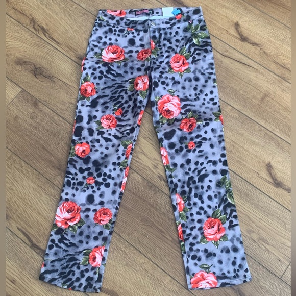 Bubblegum Y2k Vintage Animal Print Floral Pant - Picture 1 of 5